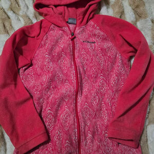 girls large Pink Columbia zip up hoodie #kidswear